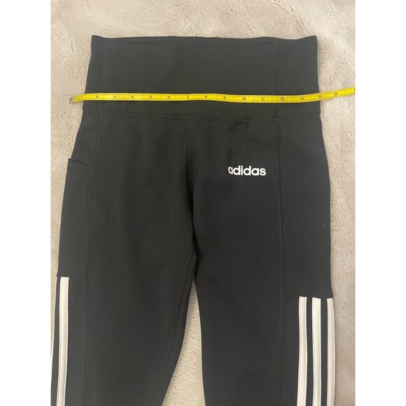 Adidas Climalite Women's Size Small Athletic Leggings Black/ White 3 Stripes new - Picture 5 of 7